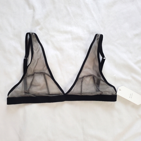 Mary Young Beckett Bra Mesh Bralette- Slate XS - Picture 2 of 7